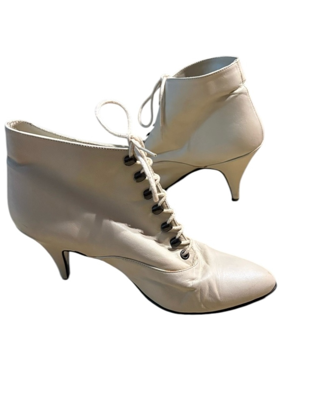 Granny Boots Lace Up Victorian Pointed Toe VTG 90s Slikk by Pegkar